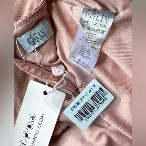 Oh Polly Jaded Dress Ruched Corset Mini Dress in Blush - Picture 4 of 7